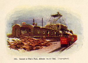 Postcard of the Pikes Peak Summit House circa 1907