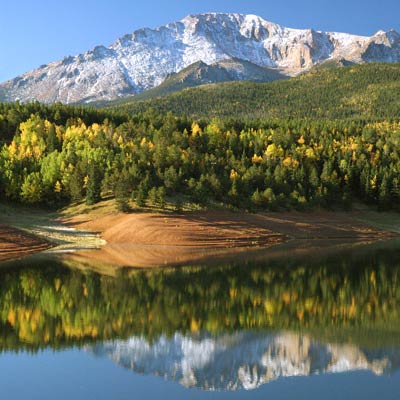 Reflections of Pikes Peak in Crystal Reservoir