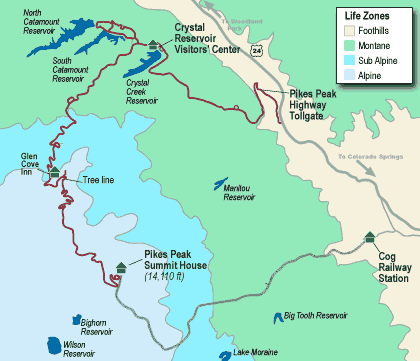 Life zones around Pikes Peak