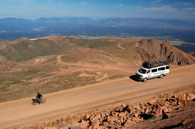 Views to the west near the summit of Pikes Peak