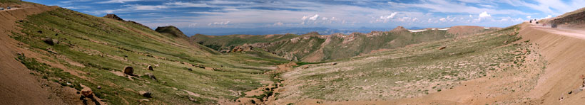 Panorama of Sheep Basin on the Pikes Peak Highway